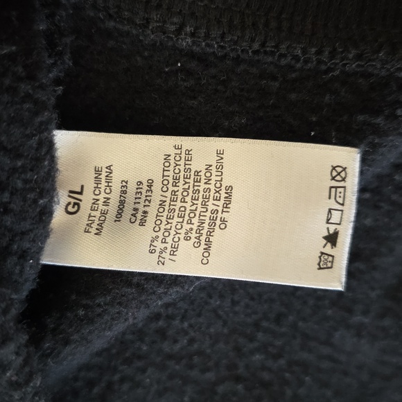 Garage Black Cropped Zip Hoodie Size Large - Picture 7 of 9